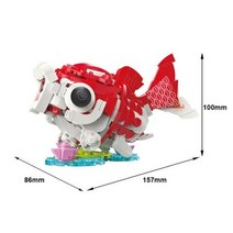 레고 호환 블럭 크리에이티브 새해 일어나는 사자 기린 빌딩 블록 세트 럭키 잉어 중국 문화 봄 축제 DIY 벽돌 장난감 홈 장식 선물, No Box 3