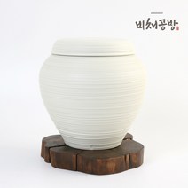 비채공방 명품 백자 줄 항아리 쌀통 쌀독 잡곡단지 5kg 현관 소금항아리