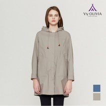 올리비아로렌 나뭇잎 배색 후드 롱점퍼 VVCCLUM3211