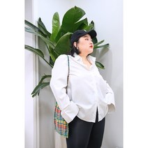 XL ~ 4XL 플러스 사이즈 여성 남친룩 루즈핏 셔츠 흰색 파란색