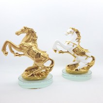 [재물마] 골드 말장식품 말 장힉품 하얀색 조각상 생기도자기 거실 풍수 인테리어 소품 가게오픈선물, 2.아테네 황금마