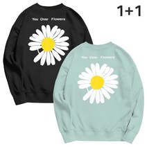 문컬렉션 1+1 SET 긴팔 티 남여공용 스트릿 라운드 루즈핏 오버핏 티셔츠 특양 맨투맨 오버플라워 남성 여성