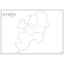 나우맵 교육용 우리나라백지도 세계지도 백지도 A3 세트 - 어린이 색칠지도, 07-5. 대한민국 특광역시 백지도 7장 세트 - 대구