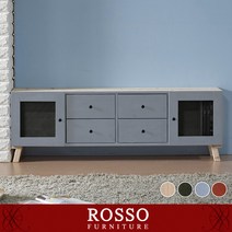 [로쏘] 아뜰리에 원목 1단4칸 책장-이동서랍 도어형2, 워시(무도장)