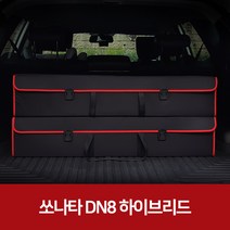 깔끔이다담 쏘나타 DN8 하이브리드 자동차 트렁크 수납함, 블랙+레드