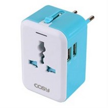 코시 팝블럭 USB 2포트 여행용 어댑터 TA3024U 블루, 5개