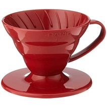 Hario V60 플라스틱 커피 드리퍼 레드 사이즈 01, Size 02, Red