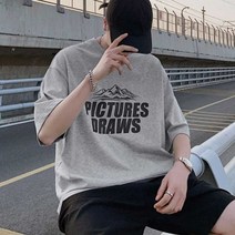 조르지오 여름 남자 데일리룩 레터링 티셔츠 박스 반팔티