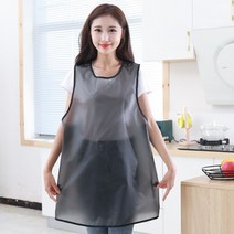 활동성 좋은 반투명 방수 앞치마 블랙 공방 애견미용 공방앞치마 작업용앞치마 어깨앞치마 미용앞치마 화방, 상세 참조