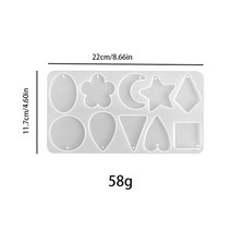견고한 Polygon Oval Earrings Necklace Pendant Uv Epoxy Resin Mold DIY Keychain Backpack Silicone Jew, 18 18