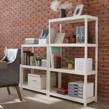 대피공간 선반 틈새 주방 다용도 세탁실 세제정리 조립식 무볼트, 아이보리 와이드 4단