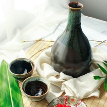 도쿠리 막걸리잔 고량주잔 도자기 술병 술잔 세트 핸드메이드 여주도자기, A세트
