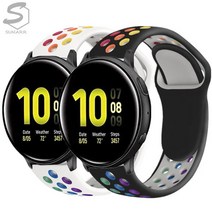 핏빗 버사1 Fitbit Versa 호환 스마트워치 레인보우 스포츠 실리콘 스트랩 시계줄, saw924 블랙, 핏빗버사1(22)