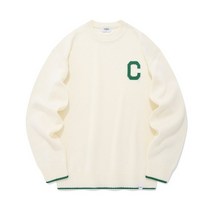 COVERNAT C 로고 크루넥 니트 아이보리