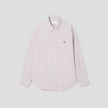 빈폴 22FW[BC2964A266][SLIM] 레드 코튼 브러쉬드 옥스포드 윈도우 체크 셔츠