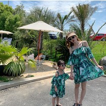 베베냐냐 하와이 오픈숄더 원피스(엄마랑세트)