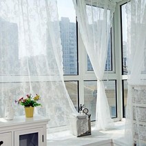 레이스 커튼 voile tulle 커튼 곤충 침대 캐노피 그물 드레이프 패널 잎 문 창 sheer curtain for living room decor