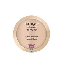뉴트로지나 Neutrogena Mineral Sheers 비타민 A C E 경량 루스 파우더 메이크업 파운데이션 쉬어미디엄 빌드블 커버리지 스킨 톤 인핸서 얼굴 홍조 감소제 내추럴, 60 / Natural Beige