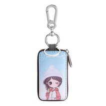 Makone 여성 귀여운 다기능 창조적 허리 매달려 대용량 원격 제어 자동차 남성 더블 지퍼 키 체인 가방, 좋은 년