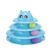 SAIVEINA 3단 무소음 탈부착 가능 고양이 쥐잡이 공놀이 트랙볼 장난감 고양이 스트레스 해소 반자동 움직이는 아기 고양이 토이볼 장난감