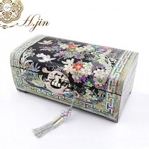 장태복 작품 H.jin 나전칠기 해적굴림 자개보석함 24cm (흑매화) 결혼 예단 생일 생신 외국인 바이어 선물 답례품