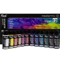 에어브러쉬도료세트 프라모델 도료 풍부한 아크릴 물감 12pcs 60ml 아트 색상 병, 12가지 색상, 1260ml