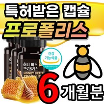 [식약청 인정] 올인원 허니 꿀 꿀벌 비 벌집 프로폴리스 프로플러스 폴라폴리스 플로폴리스 프로폴리 폴리폴리스 플라보노이드 추출물 아연 셀렌 환절기 면역 항산화 도움 특허 캡슐 추천, 6개월 / 60캡슐x3개 +사은품