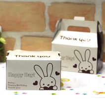 아기곰 선물상자 포장상자 선물포장 타올상자 머그컵상자 쿠키상자 어린이집 유치원 답례품, 토끼하트 선물상자