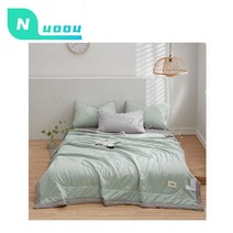 Nuoou 차렵이불 여름 워싱면 아이보리 그레이, 그린