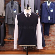 STCO 네이비 소프트터치 브이넥 니트 베스트 DKVTZ02CSN