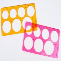 반투명 컬러 템플레이트 원형 원 모형 도형자 운형자, 사이즈, 소