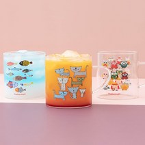 일러스트 내열유리 머그 2P 3type, 1, 물고기 2p