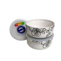 RGM212981철기아트 도자기 반찬통 체크락 (중) 2세트 밀폐용기, 단일옵션