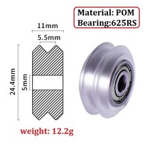 초정밀 KeePang 20PCS 휠 베어링 풀리 POM 플라스틱 작은 빅 V-슬롯 모델 625ZZ MR105zz 3D 프린터 부품 용, 02 20pc V Model
