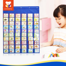 112*85cm 러닝리소스 기본 포켓차트 학습보드판, 블루