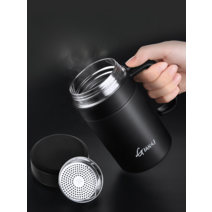 보온 보냉 컵 물병 텀블러 머그컵 스테인레스 손잡이, 본색520ml+스트레이트블랙500ml