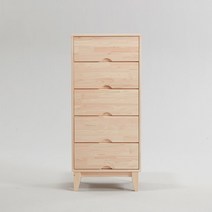 렐리세 편백나무 원목 5단 서랍장 600 (착불), 단품