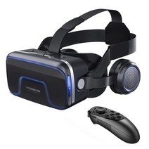VR SHINECON 오리지널 6.0 헤드셋 버전 가상 현실 안경 스테레오 헤드폰 3D 헬멧 지원 4.76.53인치 대화면 스마트폰컨트롤러 SCB01 포함, 블랙입니다.