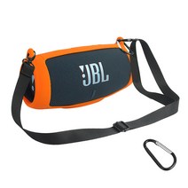 JBL 차지5 전용 실리콘 하우징 범퍼 케이스 + 어깨 스트랩 + 카라비너, RED