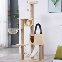 [해외직구] 대형원목 DIY 캣타워 캣볼 캣폴 숨숨집, 1개, 심플타워