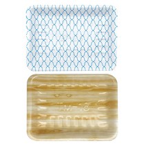 PSP 일회용접시 스티로폼 용기 정육 생선 초밥 그릇 포장 18호 22x16.5x2.5cm 1000개, 우드