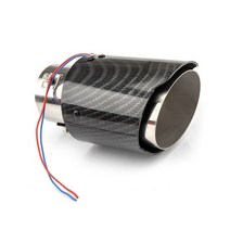 자동차머플러튜닝 배기팁 자동차마후라 머플러팁 범용 led 탄소 섬유 컬러 자동차 배기, 스트레이트 에지 레드