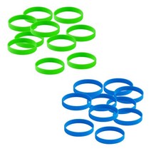 QDY 20x 빈 실리콘 팔찌 패션 고무 팔찌 블루 그린