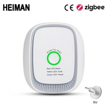가스 누출 점검 검지기 탐지기 경보기 HEIMAN Zigbee 가연성 보안 경보, EU 플러그