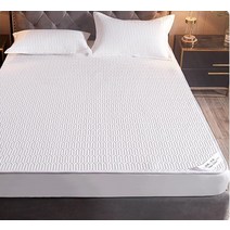 리얼리빙 순면 고정밴드 매트 얇은 라텍스 침대 패드 매트리스, 옐로우