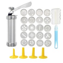 츄러스 메이커 츄러스 메이커 diy cookie press maker kit alloy churro gun and icing set 비스킷 케이크 금형 비스킷 기계 디저트 과자, 세트 b 26pcs