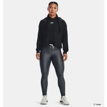 언더아머UNDER ARMOUR 언더아머여성 UA 라이벌 테리 오버사이즈 후드 크롭 긴팔티셔츠 부드러운 소재 트레이닝복 1376992-001