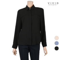 VIVID SG VIVID 히든단추 카라 여성 블라우스