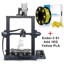 3d프린터 PLA필라멘트 creality ender 3 s1 ender 3 s1 pro cr 터치가 있는 3d 프린터 자동 베드 레벨링 스프라이트 이중 기어 압출기 이중 z축, 3 s1 노란색 플라스틱 추가