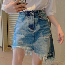 언발 란 스 데님 미 커트 짧은 청 치마 코디 3Pw 니 여름 진 데일리 디자인